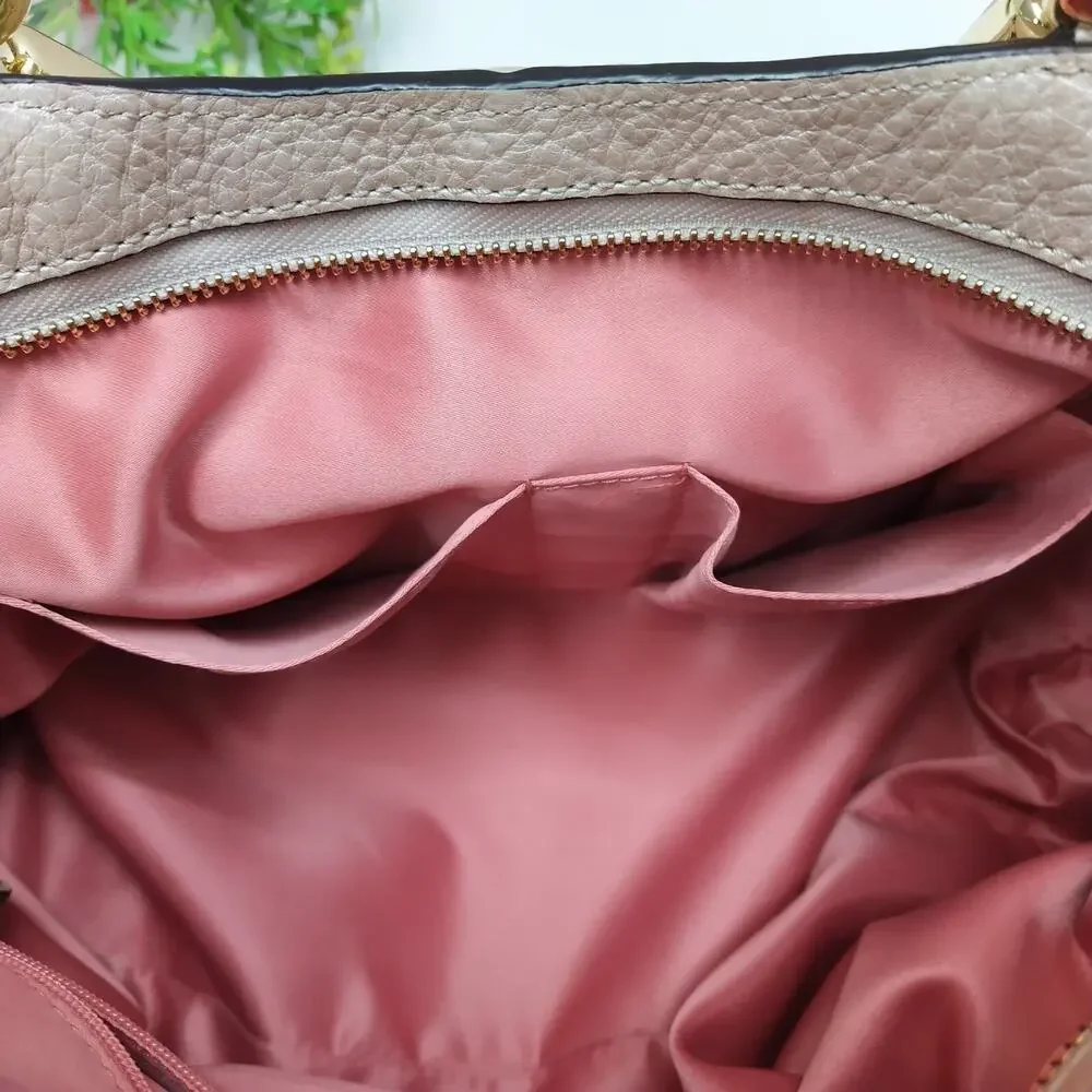 Coach Madison Pinnacle Pink Pebbled Leather Double Handles Satchel Shoudler Bag